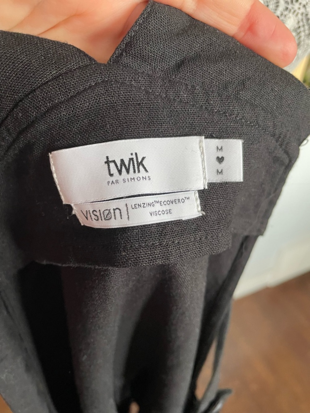 Twik Simons Linen Blend Romper With Pockets. Medium. Black - Picture 5 of 5
